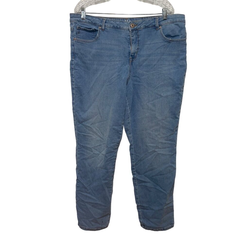 Style & Co Womens Straight Leg Denim Jeans Size 16W Light Blue Cotton Blend